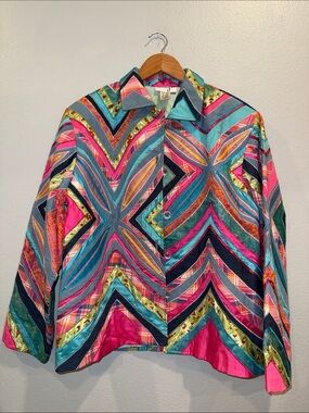 Anage Multicolor Patchwork Women's Jacket size large